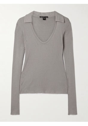 James Perse - Ribbed Cotton And Cashmere-blend Polo Shirt - Green - 01,2,3,4