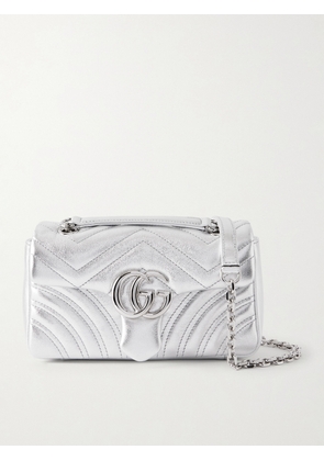 Gucci - Gg Marmont Matelassé Metallic Leather Shoulder Bag - Silver - One size