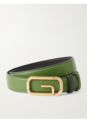 Gucci - Reversible Textured-leather Belt - Green - 75,80,85,90,95