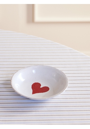 Astier De Villatte - + John Derian Red Heart Ceramic Dish - White - One size