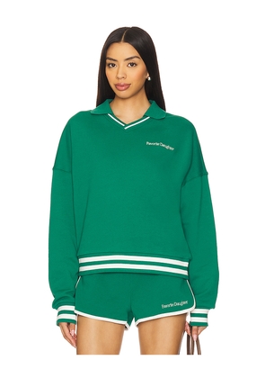 Favorite Daughter Ivy League Rugby Sweater in Green. Size L. Also in M, XL.