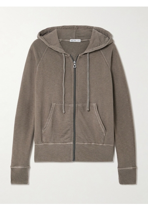 James Perse - Vintage French Cotton-terry Hoodie - Green - 01,2,3,4