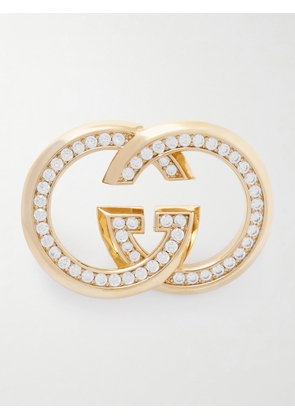 Gucci - Gold-tone And Cubic Zirconia Brooch - One size