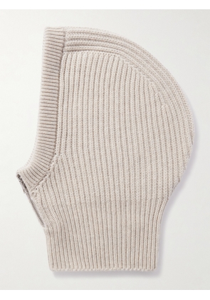 Johnstons of Elgin - Nevis Ribbed Cashmere Hood - Gray - One size