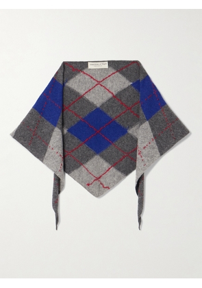 Johnstons of Elgin - Clan Argyle Cashmere Scarf - Gray - One size