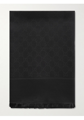 Gucci - Silk-blend Jacquard Scarf - Black - One size