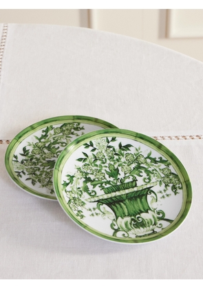 Dolce & Gabbana - Set Of Two Painted Porcelain Bread Plates - Green - One size