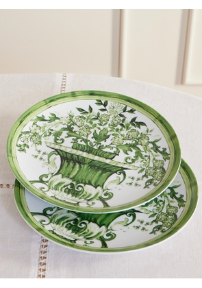 Dolce & Gabbana - Set Of Two Painted Porcelain Dinner Plates - Green - One size