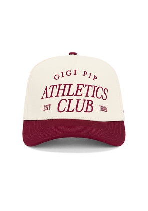 Gigi Pip Athletics Club Trucker Hat in Burgundy.