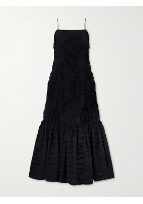 Ulla Johnson - Augustina Pleated Chiffon Midi Dress - Black - US0,US2,US4,US6,US8,US10,US12