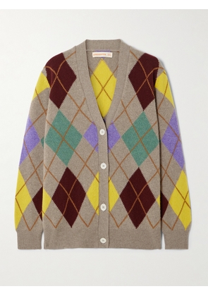 &Daughter - Argyle Wool Cardigan - Multi - x small,small,medium,large,x large
