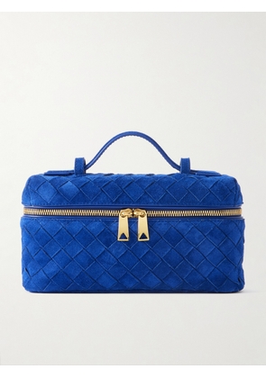 Bottega Veneta - Bang Bang Vanity Mini Intrecciato Suede Tote - Blue - One size