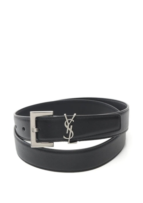 Saint Laurent Pre-Owned 2021 leather cassandra belt - Black