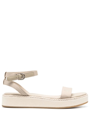 Tommy Hilfiger embroidered-logo platform sandals - Green