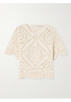 Ulla Johnson - Maddalena Scalloped Crocheted Cotton Blouse - Cream - x small,small,medium,large,x large