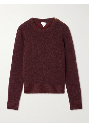 Bottega Veneta - Button-detailed Wool-blend Bouclé Sweater - Red - x small,small,medium