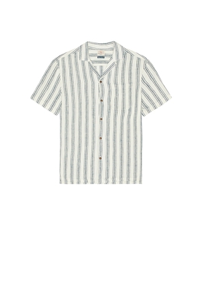 Faherty Short Sleeve Palma Linen Camp Shirt in Ivory. Size M. Also in S.