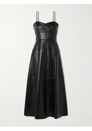 Ulla Johnson - Adelina Paneled Leather Midi Dress - Black - US0,US2,US4,US6,US8,US10,US12