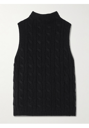 Arch4 - Cassie Cable-knit Silk And Organic Cashmere-blend Tank - Black - x small,small,medium,large,x large
