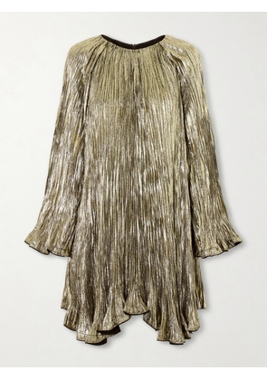 Ulla Johnson - Claire Pleated Lurex Mini Dress - Gold - US0,US4,US6,US10