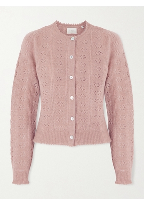 DÔEN - Emery Pointelle-knit Cardigan - Pink - x small,small,medium,large,x large