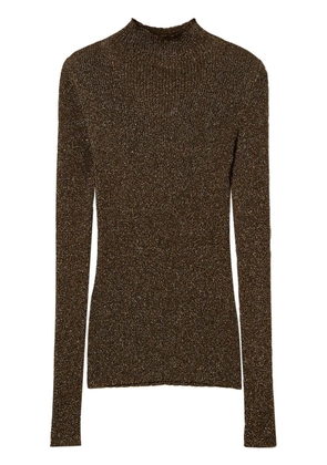 TWINSET high-neck lurex sweater - Brown