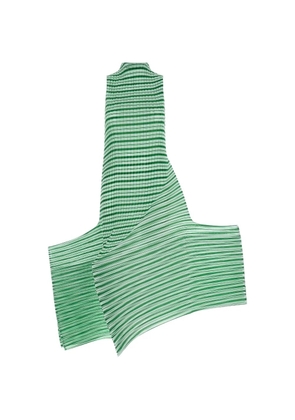 Issey Miyake striped pleated mini dress - Green