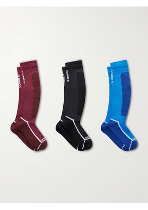Comme Si - Set Of Three Wool-blend Ski Socks - Multi - EU 39/42,EU 35/38