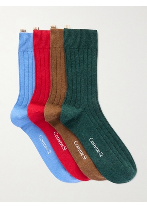 Comme Si - The Cashmere Set Of Four Ribbed Cashmere-blend Socks - Multi - EU 35/38,EU 39/42
