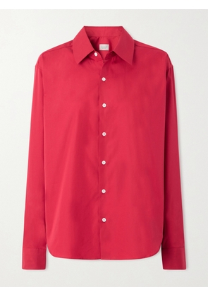 Comme Si - Cotton-poplin Shirt - Red - x small,small,medium,large,x large