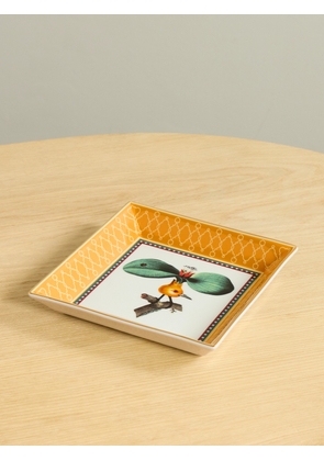 La DoubleJ - + Beto Val Gold-plated Painted Porcelain Trinket Tray - Yellow - One size