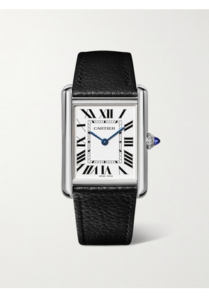 Cartier - Tank Must De Cartier 33.7mm Stainless Steel And Leather Watch - Silver - One size