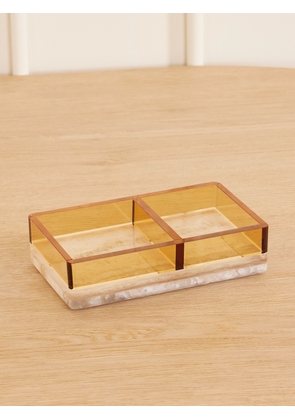 Reflections Copenhagen - Treasures Crystal And Onyx Tray - Yellow - One size