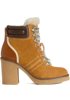 Woolrich lace-up shearling-trim boots - Neutrals