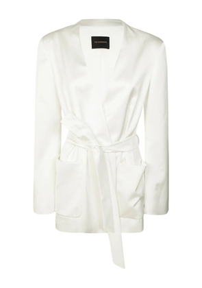 THE ANDAMANE Wes tie-waist blazer - White