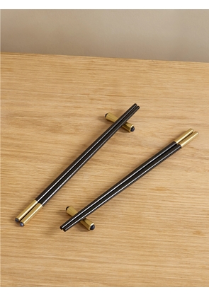L'Objet - Zen Set Of Two Gold-plated Wood Chopsticks - Black - One size