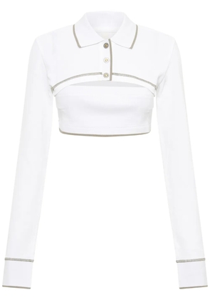 Dion Lee polo-collar cotton crop top - White
