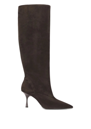 POTAMY suede heeled knee-high boots - Brown
