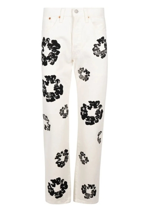 Denim Tears x Levi's wreath-print straight-leg jeans - White