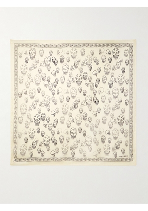 MCQUEEN - Printed Silk Scarf - Ivory - One size
