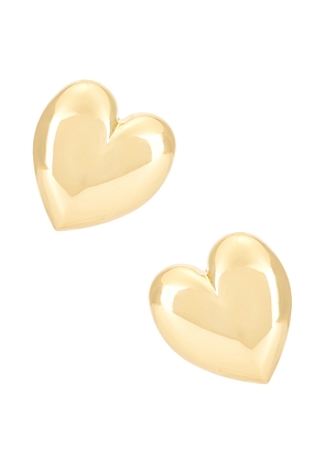 Jennifer Fisher Puffy Heart Earrings in Metallic Gold.