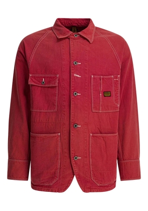 KAPITAL cotton-twill patch-pocket shirt jacket - Red