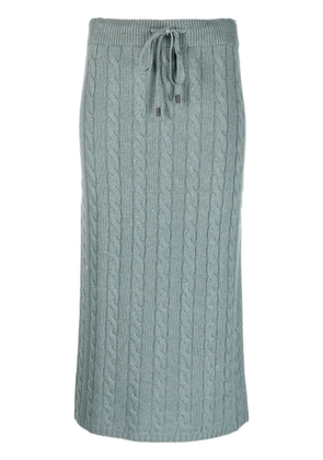Peserico cable-knit mid skirt - Green