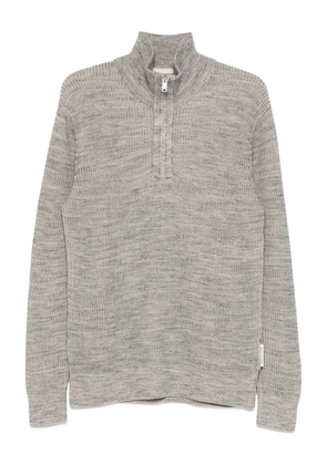 Marc O'Polo zip heavy knit sweater - Grey