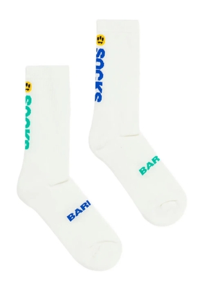BARROW intarsia-logo socks - White