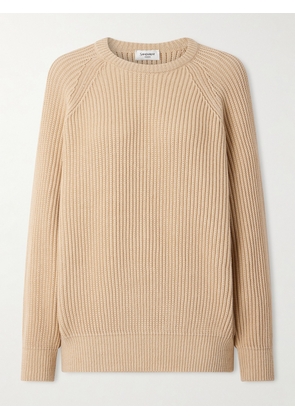 SAINT LAURENT - Ribbed-knit Cotton Sweater - Neutrals - x small,small,medium,large