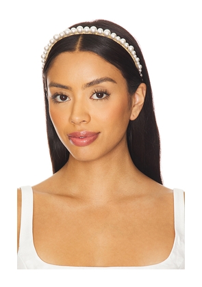 Jennifer Behr Belladonna Headband in Metallic Gold.