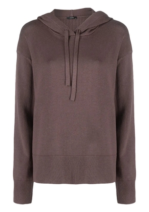 JOSEPH knitted drawstring hoodie - Brown