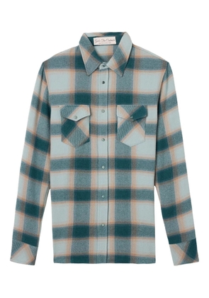 GOD'S TRUE CASHMERE Avocado Shadow pocket checked shirt - Green
