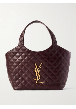 SAINT LAURENT - Icare Medium Quilted Leather Tote - Purple - One size